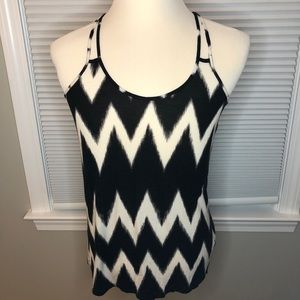 H&M Black & White Chevron Tank Top Size Medium